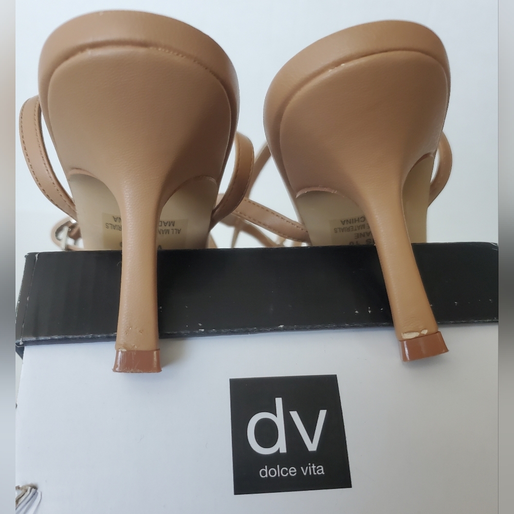 DV by Dolce Vita Zidane Women's Tan Bow Heeled Sandals Sz 10 Caramel - Picture 14 of 14